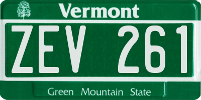 VT license plate ZEV261