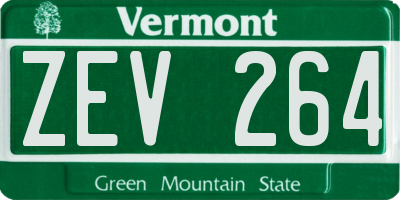 VT license plate ZEV264