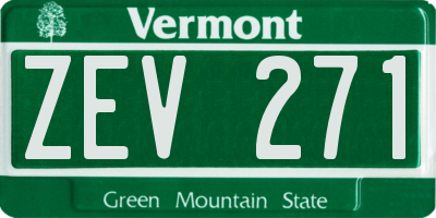 VT license plate ZEV271