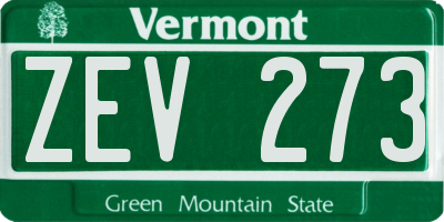 VT license plate ZEV273