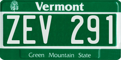 VT license plate ZEV291