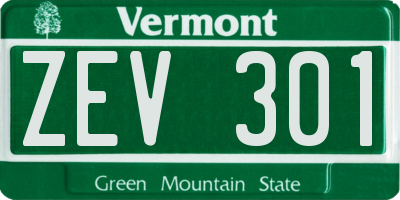 VT license plate ZEV301