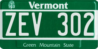 VT license plate ZEV302