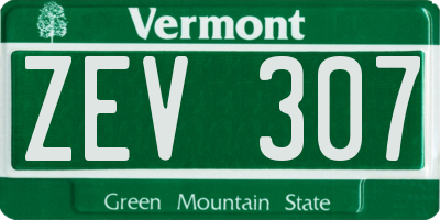 VT license plate ZEV307