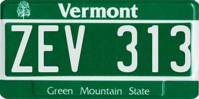 VT license plate ZEV313