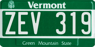 VT license plate ZEV319