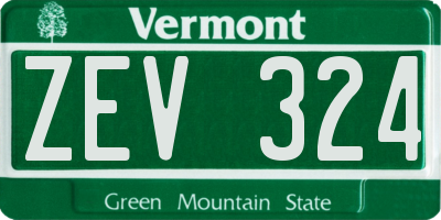 VT license plate ZEV324