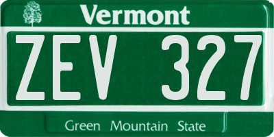 VT license plate ZEV327
