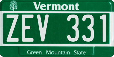 VT license plate ZEV331