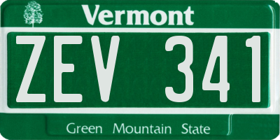 VT license plate ZEV341