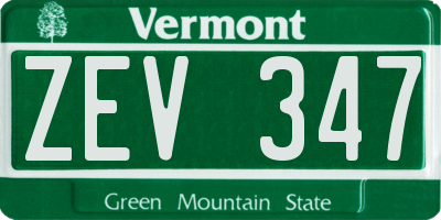 VT license plate ZEV347
