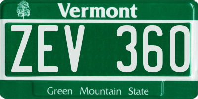 VT license plate ZEV360