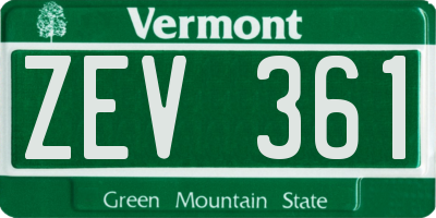 VT license plate ZEV361