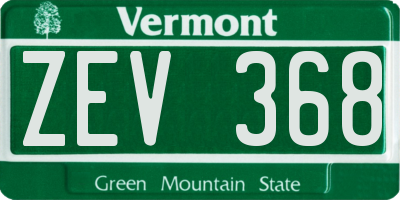 VT license plate ZEV368