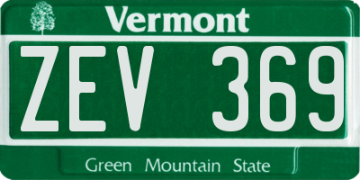 VT license plate ZEV369