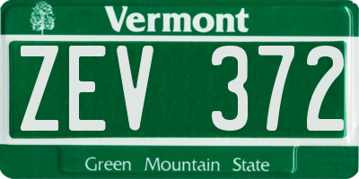 VT license plate ZEV372