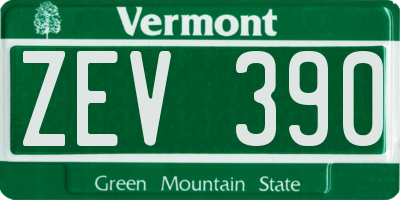 VT license plate ZEV390