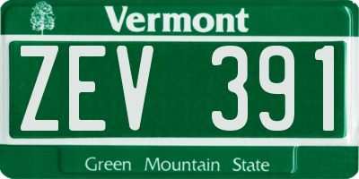 VT license plate ZEV391