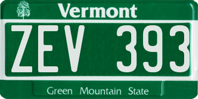 VT license plate ZEV393