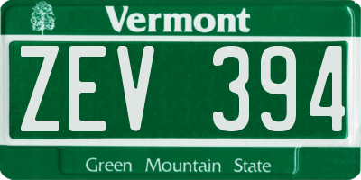 VT license plate ZEV394