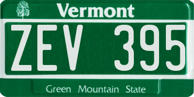 VT license plate ZEV395