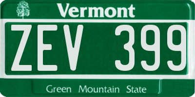 VT license plate ZEV399