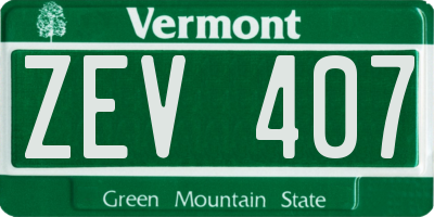 VT license plate ZEV407