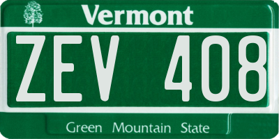 VT license plate ZEV408