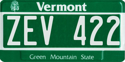 VT license plate ZEV422
