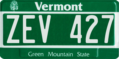 VT license plate ZEV427