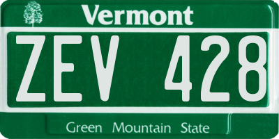 VT license plate ZEV428