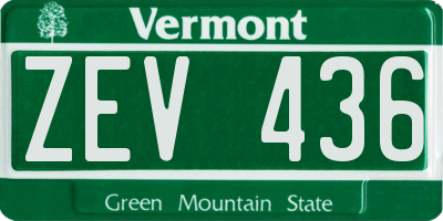 VT license plate ZEV436