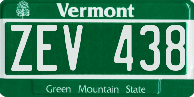 VT license plate ZEV438