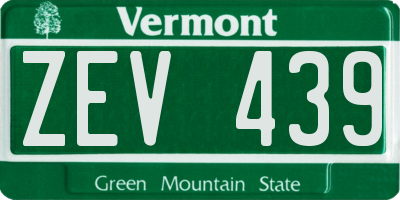 VT license plate ZEV439