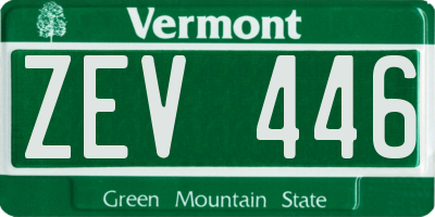 VT license plate ZEV446