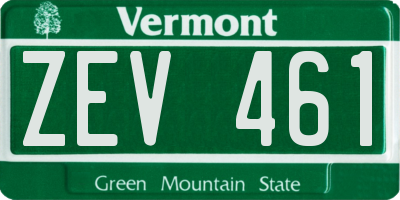 VT license plate ZEV461