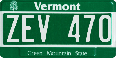 VT license plate ZEV470