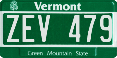 VT license plate ZEV479