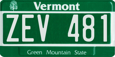 VT license plate ZEV481