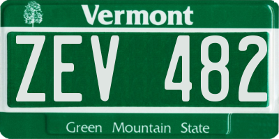 VT license plate ZEV482