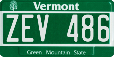 VT license plate ZEV486