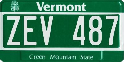 VT license plate ZEV487
