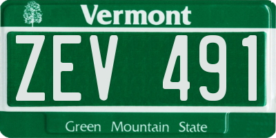 VT license plate ZEV491
