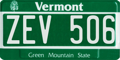 VT license plate ZEV506
