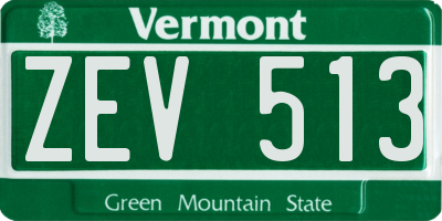 VT license plate ZEV513