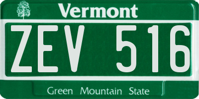 VT license plate ZEV516