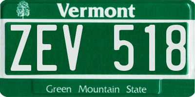 VT license plate ZEV518