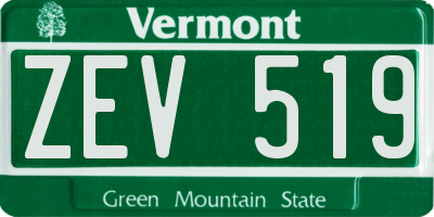 VT license plate ZEV519
