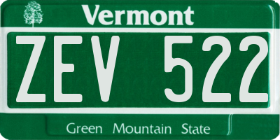 VT license plate ZEV522
