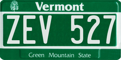 VT license plate ZEV527